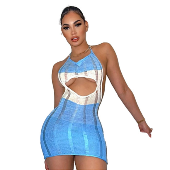 Vaca Mesh Halter Dress - Picture 3 of 12